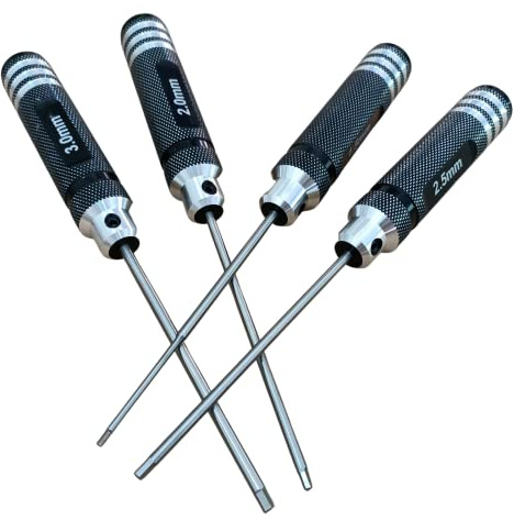 LinsyRC 4-Pack Hex Screwdriver Set 1.5mm 2.0mm 2.5mm 3.0mm Screw Driver Wrench RC Tool Kit for RC Car Helicopter Multi-Axis Carbon Fiber Quadcopter FPV Racing Frame