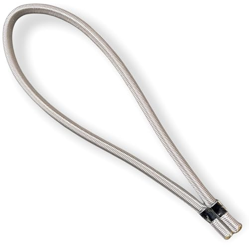 Teletoldo – Tensor elástico para cobertor de Piscina ● Pack de 40 Unidades ● Cuerda de Goma 8 mm con Grapa de Acero Inoxidable ● Blanco – Alta Resistencia Exterior
