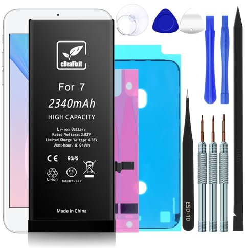 cDraFixit Akku Batterie für iPhone 7 ｜Raparaturset mit Ersatz Klebestreifen Set ｜ kompatibel mit iPhone 7