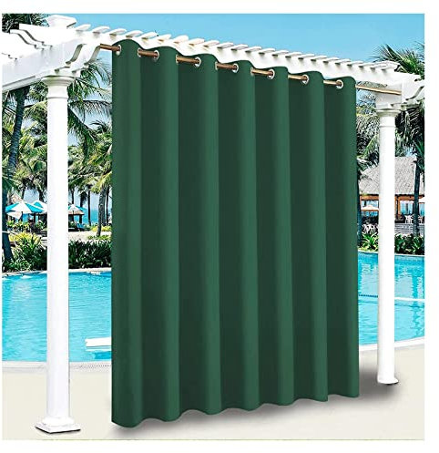 YEVENR Outdoor Vorhang Wetterfest mit Ösen wasserdichte Blickdicht Outdoor Gardine für Garten Terrasse Pavillon Veranda Balkon Grün 1 Stück,132 * 233cm（W*L）