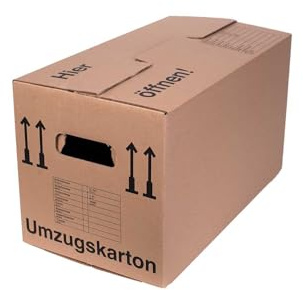smiley pack 240 x Umzugskarton 600 x 328 x 340 mm bis 40 kg | zweiwellig, stabil & stark – XXL Umzugskiste, Archivkarton, stapelbar – Sets von 5 bis 240