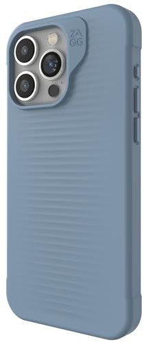 ZAGG Luxe Snap iPhone 15 Pro Max Case - Protective Cell Phone Case, Drop Protection (10ft/3m), Durable Graphene Material, Slim and Lightweight MagSafe Phone Case, Blue