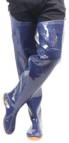 HWBZSZY Wasserdicht Mehrzweck Angeln Jagd Regen Schuhe, 80Cm Leichte PVC Weiche Wathosen mit Bootfoot Outdoor Angeln Hüfte Waders Stiefel für Herren Damen