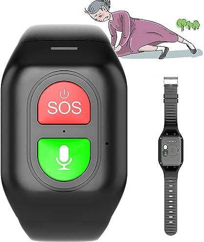 Weyot Senioren Notruf Armband mit Sturzsensor Notrufarmband fur Senioren mit GPS, Mit SOS-Notruftaste, GPS Tracker Smartwatch, Elektronischem Zaun, Schrittzähler