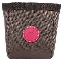 WILD HAZEL Leckerlibeutel für Hunde, Textilbeutel mit Magentverschluss und Gürtelclip (Dark Choco)