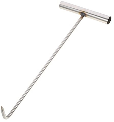 BELLIFFY Gancho Elevador de Tapa de Alcantarilla de Inoxidable T con Mango Herramienta Pesada para Levantar Tapas de Alcantarilla Gancho de Utilidad para Fontanería y Herramientas de Movimiento