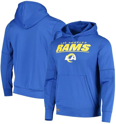 Outerstuff NFL Kapuzenpullover für Kinder, Jugendliche 8–20, offizielles Team-Farbe, Fußballspiel, Performance, Primär-Logo, langärmelig, Los Angeles Rams Blue, 10-12