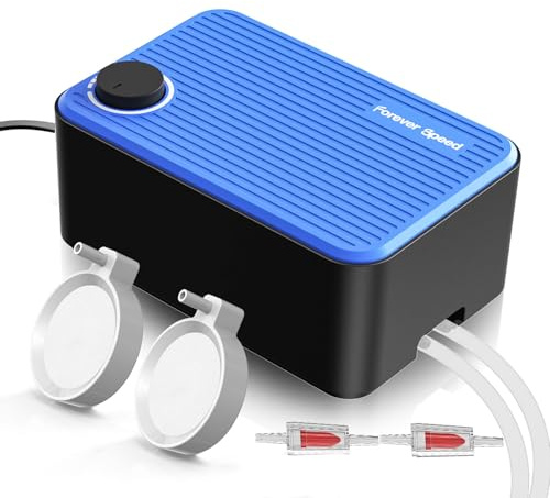Forever Speed Aquarium Air Pump Silent Ultra <40dB, 2W/5.5W/8W Adjustable Aerator Fish Tank Air Pump Silent for Aquarium Oxygen Pump with 1/2 outlet Accessories up to 100-600L,120-480L/H