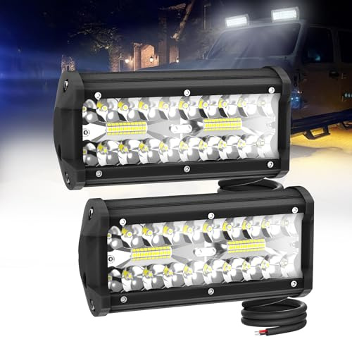 HENGMEI 2x120W Led Arbeitsscheinwerfer Bar Led Scheinwerfer Wasserdicht Flutlicht Spot Combo Led Bar Reflektor LED Zusatzscheinwerfer für Auto Bagger Anhänger Traktoren LKW SUV