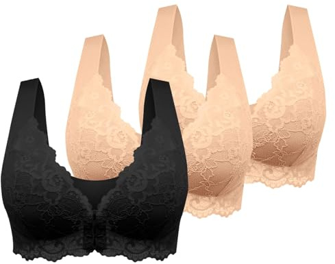 Cocila Confezione da 3 Reggiseni da Donna Senza Ferretto, Sottile Estivo Ice Comfort Top Donna Reggiseno Schiena Scoperta Tezenis Morbido di Base per Grandi Taglie Forti (Q, L)