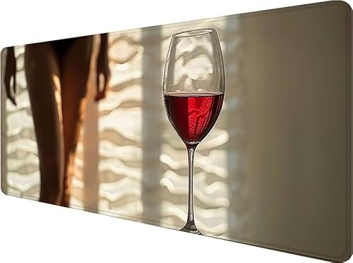 Grand Tapis de Souris Gamer Couleur Tapis Souris XXL 800x300x3mm, Gaming sous Main Bureau Verre à Vin Mouse Pad, Améliore la Précision et Rapidité, Base Antidérapante Mousepad pour Deco Bureau U-2168