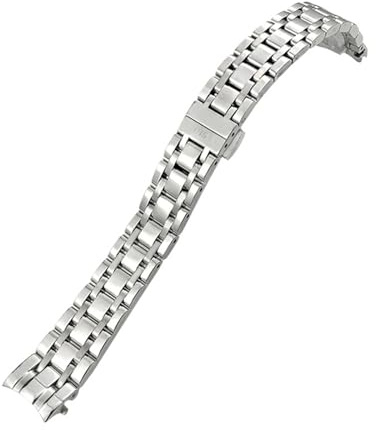 JVEIWAD Kompatibel mit Tissot T050 1853 T-LADY Dressport .217 207 Edelstahl 16mm Uhrenarmband Metallarmband Massivsilber Armbänder(Silver)