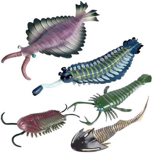 Set di 5 figurine di animali, organismo antico del Cambriano Figure di animali Realistici giocattoli educativi in ​​plastica Topper per torta di compleanno per bambini Ragazzi Ragazze Giocattoli