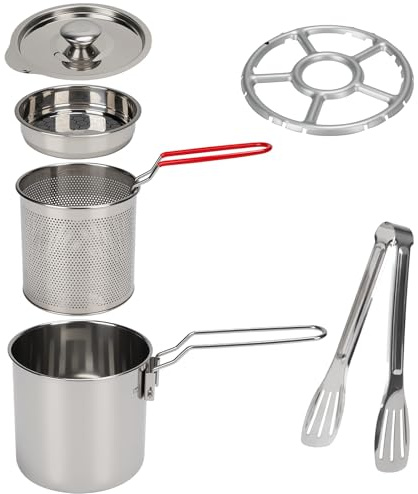 Edelstahl Ölfiltertopf,Frittiertopf mit Sieb & Frittierkorb,Vielseitiger Ölfilterbehälter mit Griff und Deckel,Fettbehälter Rostfreier Kochtopf zum Kochen,Backen,Aufbewahrung für Küche (1.2L)
