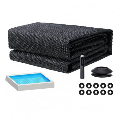 Mucola Pool Solarfolie Rechteckig 800x500 cm Schwarz 120my – Poolabdeckung XXL PVC mit Luftkammern und Ösen | spart 70% Heizkosten, reduziert Verdunstung, zuschneidbar für große Schwimmbecken
