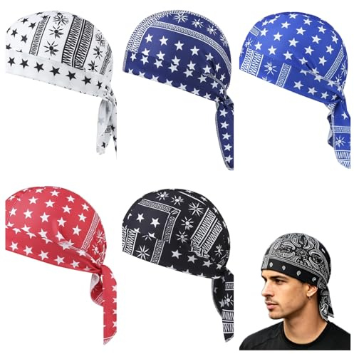 Lot de 5 Bonnet De Sport Cycliste Élastique | Bandana Sport Extensible | Casquettes Crâne Rafraîchissantes,pour L'Été Vélo Course Travail Baseball Gym Hommes Femmes Cyclisme Moto