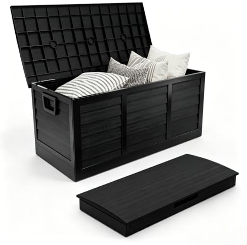 BreezTerra Gartenbox wasserdicht, Vormontierte Ausführung – zum Gebrauch einfach aufklappen, 284L Fassungsvermögen mit Griffen und Rädern, gartenbox für Terrassen und Balkone