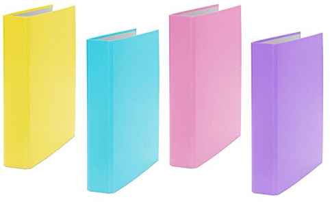 4x Ringbuch / DIN A5 / 2-Ring Ordner / je 1x gelb, türkis, pink und lila