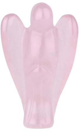Morella Pierre avec ange gardien quartz rose 3,5 cm dans une pochette en velours