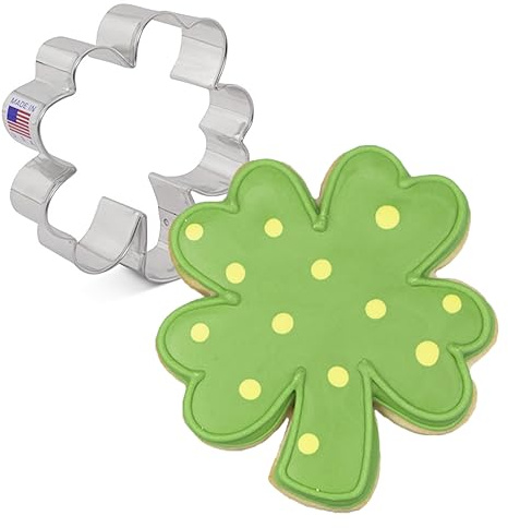 Keksausstecher Vierblättriges Kleeblatt, Glücksklee für Silvester, St. Patrick's Day - 9,5 cm - Ausstechformen von Ann Clark USA
