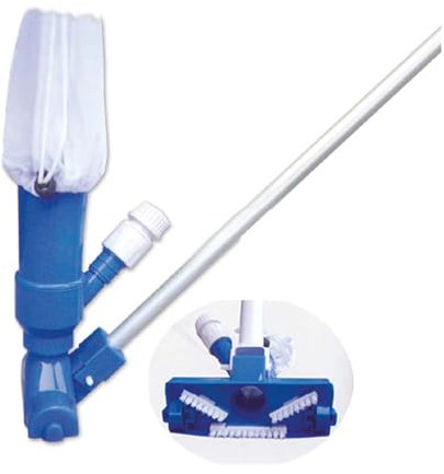 Limpiafondos Manual para Piscina – Aspirador de Fondo con Conexión a Manguera. Skimmer para Piscina, Pértiga Plegable, Ligero y Eficiente. Ideal para Piscinas y Spas