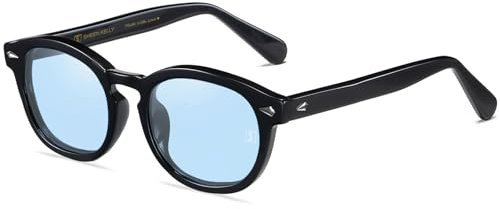 SHEEN KELLY Polarisierte Vintage Sonnenbrille Herren Damen mit Runden Nerd Frauen Bunte Linse Eyewear