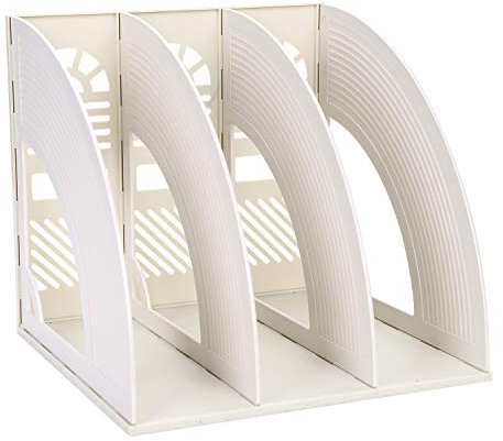 Zeitschriftensammler Kunststoff Stehsammler Schreibtisch Organisation mit 3 Fächern Abnehmbar Magazinständer Zeitschriften Bücher Organizer Grau Speicherorganisator für Büro Arbeitszimmer Zuhause