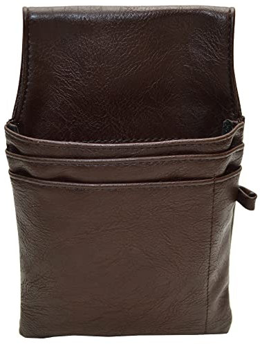 Marco Amrini Kellnerbörsen Tasche Geldbörsenholster Holster für Kellner Unisex Kellnertasche Bedienungstasche Kunstleder (braun)