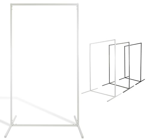 Natural Goods Berlin 1x Kleiderständer Rechteck Design Garderobe freistehend, Metall, minimalistisch, stabil, DIY (Weiß, H 140cm x B 80cm)