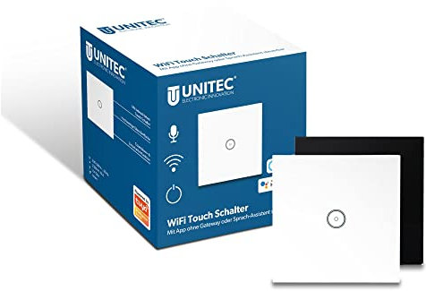 UNITEC WiFi Schalter-Einbaumodul, Steuerung über Smartphone, Tablet oder Sprachassistent, mit Zeitprogrammen und Countdown-Funktion, weiß
