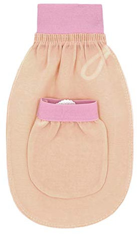 Feel Fine Türkisches Peelinghandschuh-Set – 100% Natürliche Pflanzenseide Hammam Kese für Körperpeeling für Frauen & Männer, Perfekt für Dusche, Bad & Spa (Rosa & Hellrosa)