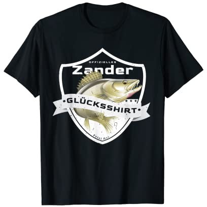Zander Glücksshirt Anglerzubehör zum Zander Angeln T-Shirt