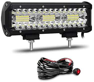 Willpower Led Lichtleiste Balken 12V 24V 9 180W für Auto Offroad KFZ | Lightbar Arbeitsscheinwerfer, mit 12V Kabelbaum, 6000K Weiß, IP67 Wasserdicht, Beleuchtung für Traktor ATV Boot Quad