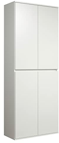Möbel Jack Garderobenschrank - 4-türig - Weiß matt - BxHxT 74x191x34 cm - Hochschrank Dielenschrank Flurgarderobe