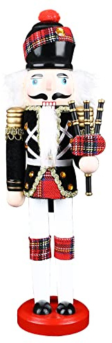 Cascanueces de Navidad, 30 cm / 11,8 Pulgadas Cascanueces Soldado Madera Rey Soldado Figura Decoración para Hogar Chimenea Árbol de Navidad Decoración de Fiesta