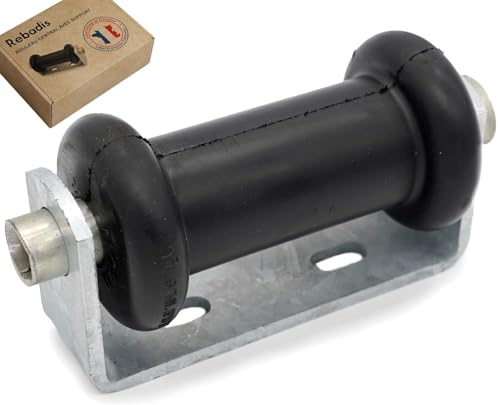 Rebadis Rouleau Central de quille, Largeur 125mm, spécial remorque Bateau avec axe et Support Acier à boulonner