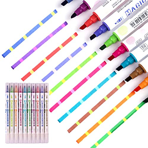 Gullor 10 Stück magische Textmarker, Farbwechselbare Textmarker, farbige fluoreszierende Stifte