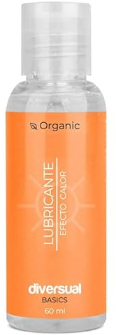 Diversual Lubricante Efecto Calor, Base Agua, Incoloro, Vegano (60 ml)