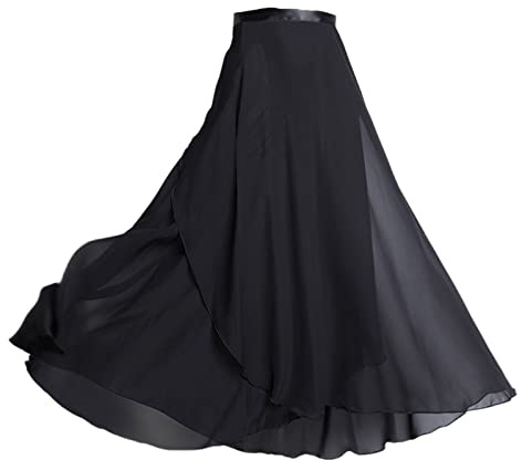 LUOFANG Jupe de Danse en Mousseline de Soie pour Femmes et Filles - Longue, Portefeuille, Ballet Classique, Skate sur Écharpe - Vêtements de Danse