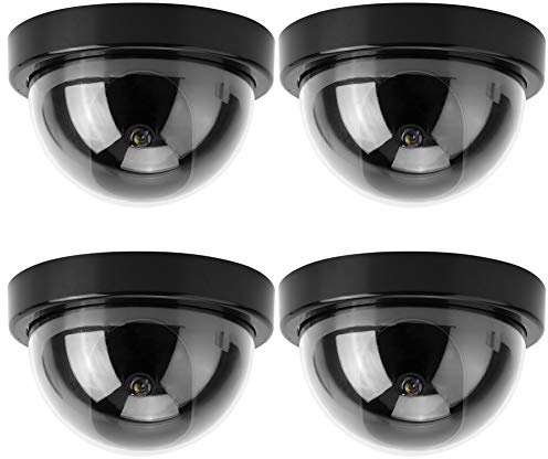 Fausse CRA Exterieur,CRA Dôme Exterieur,Caméra Factice,Caméra Extérieure Camérae Sécurité Facticeake D,Camérae Surveile 4Pcs Caméra De Simulation De Dôme CCTV Fausse Caméra De Sécurité Factice avec L