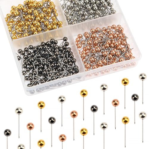 YIXISI 500 Stücke Map Push Pins, Plastik rundköpfen Pinnadeln, Buntkopf Pushpins, Dekorative Reißzwecke, Markierungsnadeln, für Karte, Kork-Pinnwand, Markierung, 4 Farben