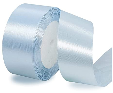 IMSOLDECOR Satinband Hellblau 40mm, 23m Geschenkband für Hochzeit | Bänder für Geschenkverpackungen, DIY-Basteleien, Blumensträuße, Nähprojekte, Schleifenherstellung, Geburtstags Dekoration