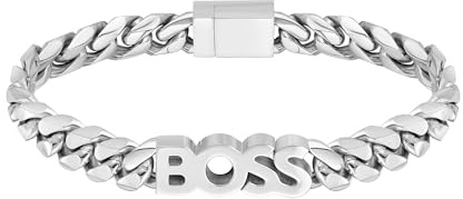BOSS Jewelry Gliederarmband für Herren Kollektion KASSY aus Edelstahl mit einem Charm - 1580513M