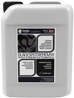 Black Spot Remover Patio Cleaner and Destroyer, Deck Cleaner, Driveway Cleaner - High Strength 5ltrs Black Spot Patio Cleaner, Stone, Block Paving, Indian Sandstone, Pavement Cleaner - Ready to Use