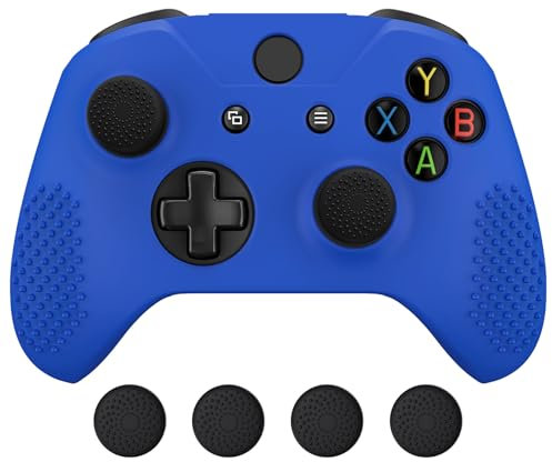 eXtremeRate PlayVital Coque Protection pour Xbox One X/S Manette avec Capuchon Joystick,Housse Silicone pour Xbox One X/S Controller-Bleu Marine