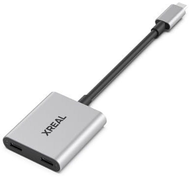 XREAL Hub, Power und Play Adapter, damit lädst AR-Brille auf, während du Dein Quellgerät auflädst, z.B. Steam Deck, ROG Ally, Switch, iPhone 15 oder Android-Handy. 45W Schnellladung