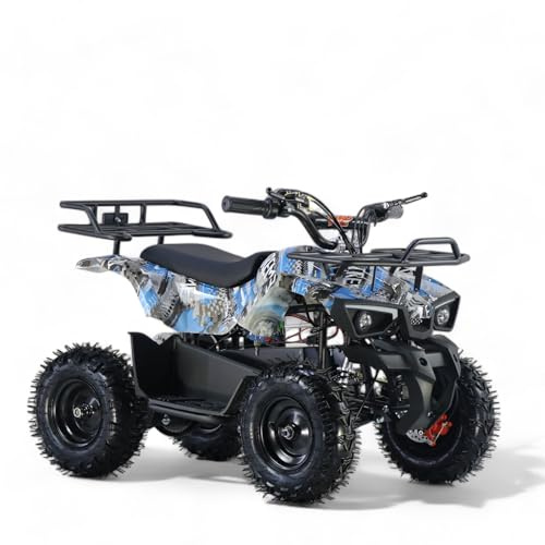KXD ATV M2/M8 1000W 36V Elektro 25 km/h 6 Elektroquad Quad Mini Pocket Kinderquad Sportquad Funsport Elektrofahrzeug Offroad Enduro (Grafity Blau, KXD ATV M8 1000W 25km/h 36V Elektroquad Extreme)
