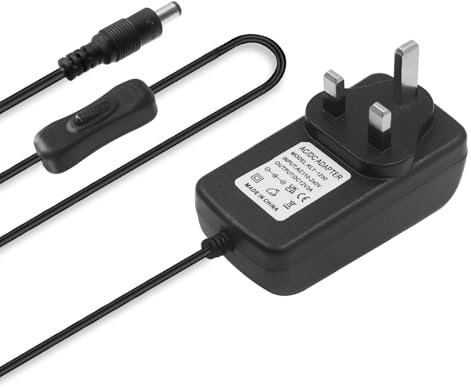 KAFULA 12V 3A universal power adapter with switch,AC100-240V to DC12V power driver transformer,power plug/cable length 90cm (jack 5.5*2.1mm) compatible with TV boxes,LED light strips,routers,cameras