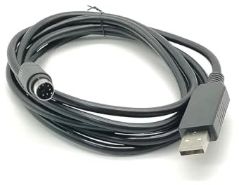 RIKYJIC RS232 USB to MD6 MINI DIN 6P Adapter PLC Communication Cable for SYNTRON MS-A MS-C Series Servo Drive(1.8 Meters)