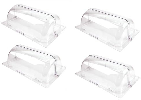 Clear Chafing Dish Covers, Full Size Roll Top Chafer Cover Plastic Chafing Lid Food Display Cover for Cake Cupcake Exhibition, 4